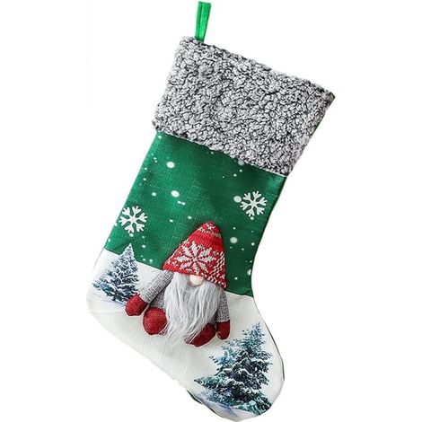 Chaussette de Noël à suspendre, Chaussette de Noël suédoise en peluche 3D, Chaussettes de Noël, Chaussettes de Noël à suspendre, Chaussette de Noël pour Noël (1/5)