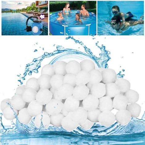 1400g / 16L Boules de Filtre de Piscine Média Filtre à Fibres pour Piscine Filtres à Sable Filtrage (1/3)