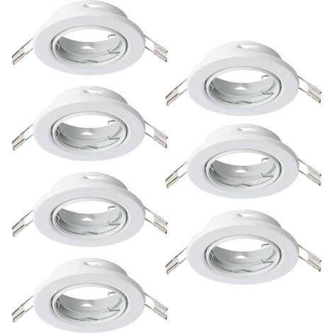 Lot de 7 spots encastrables, lampes orientables, luminaire (1/2)