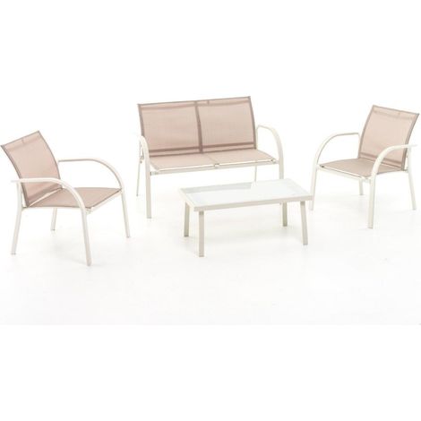 Salottino in metallo Lounge PLAYA bianco art. M0754-08