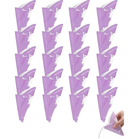 Women's Disposable Urinal, Pack of 20 Folding Standing Funnel, Leak-Proof Toilet Paper for Travel, Camping (1/5)