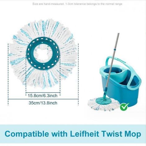 Tete De Remplacement Microfibre - Pour Balai Leifheit Clean Twist Disc Mop - Pour Tous Sols Durs - Lot De 6 (1/4)