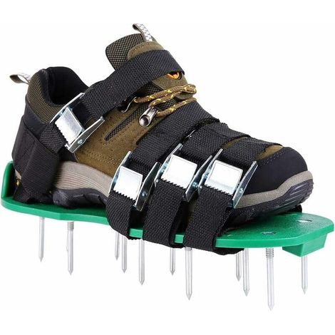 Green Mobility-Aerateur Pelouse Jardin Yard Scarificateur Manuel Chaussures Grassplot Aération Chaussures de Sol en Vrac Sandales à Pointes de Sol pour pelouse Patio Yard 1 paire (1/5)