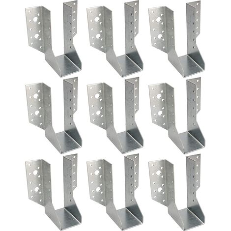 Kotarbau – Lot de 10 chaussons de poutre type A 50 mm – Connecteurs en tôle d'acier galvanisée – Charge maximale 19,6 kN – Pour structures en bois