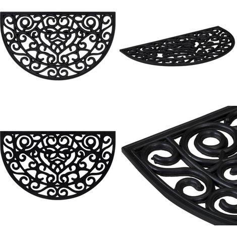 Fußmatte Halbrund 45x75 cm Gummi - Gummi Fußmatte - Eingangsmatte - Rutschfeste Matten - Hausmatte - Garderobe - Home & Living (1/5)