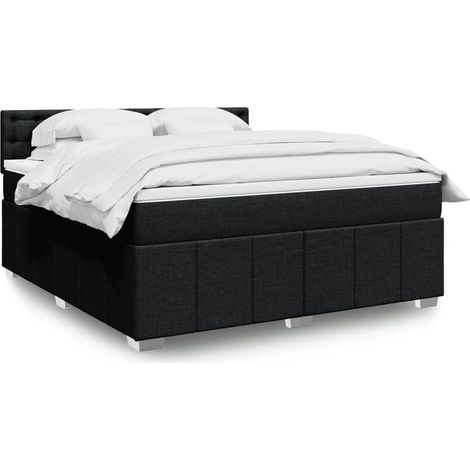 Boxspringbett mit Matratze Schwarz 180x200 cm Stoff