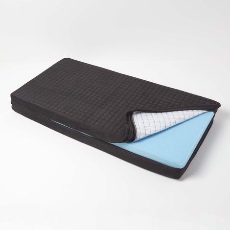 HOMESCAPES Velours-Sitzkissenbezug schwarz für 2-Sitzer-Sofa-Auflagen, 100x50x10 cm