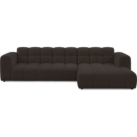 Selsey Boloon - Canapé d'angle - 300 cm - velours Marron (1/4)
