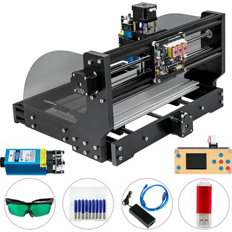 Mophorn CNC 3018 Pro Router 300×180×45 mm 5,5 W Lasergravierer GRBL-Steuerung 3-Achsen-Mini-Fräsmaschine für Kunststoff, Acryl, PVC, Holz