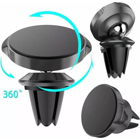 Support de Téléphone Magnétique Universel 360° - Installation Facile - Noir (1/4)