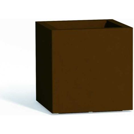Vaso in Polimero Monacis Cube cm. 40X40X40 Marrone (1/4)
