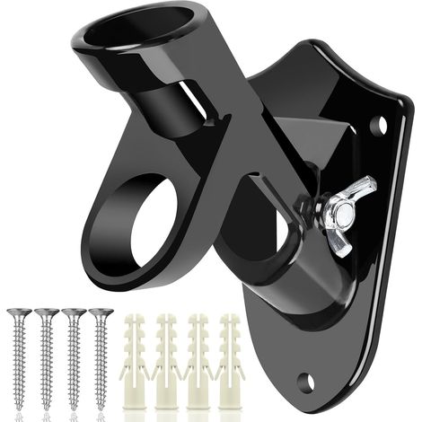 Support de Montage de Mat de Drapeau, avec Montage Matériel, 2 Positions, Support de Drapeau Mural en Alliage D'aluminium Durable Résistant Rouille, pour Mâts de 2.5 CM de Diamètre (1/5)
