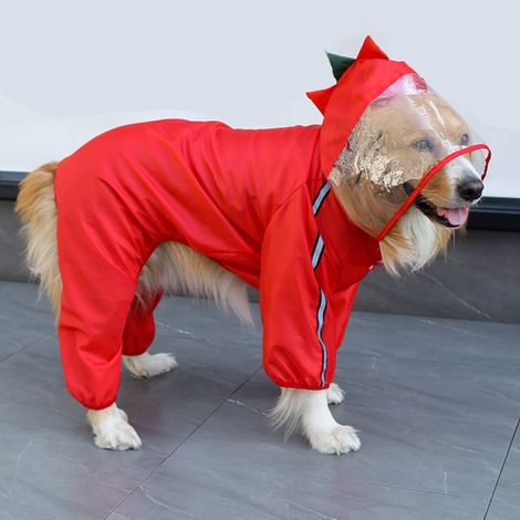 Imperméable pour chien, veste de pluie imperméable pour animaux de compagnie avec capuche, respirante et légère (1/5)