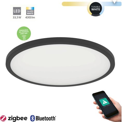 Plafoniera Moderna Sarsina-Z Alluminio Nero Luce Led Integrato 33,5W (1/5)