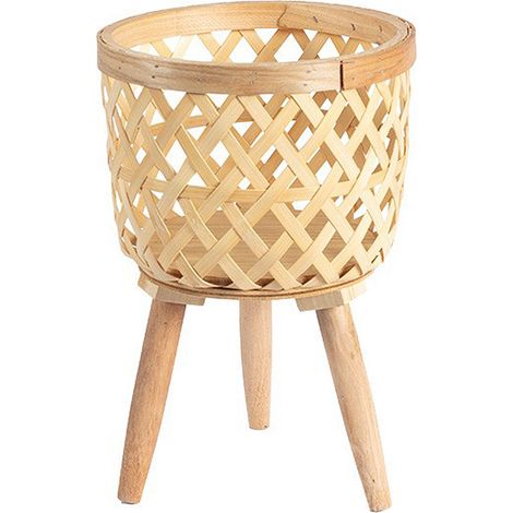 Panier porte-plantes en rotin tressé à la main, support pour pot de fleurs, décoration naturelle pour la maison