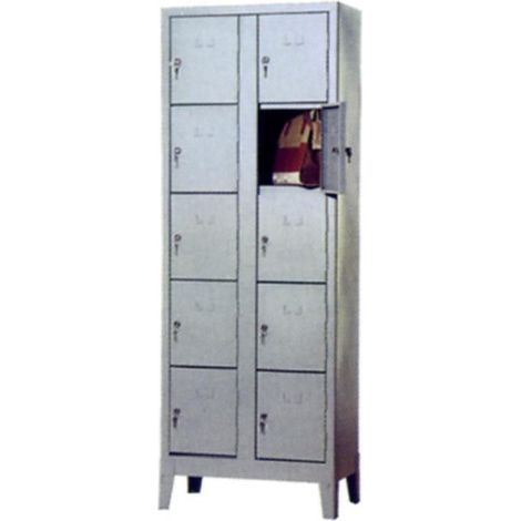 Armadio metallo acciaio portaborse 10 vani 69x50x180 cm