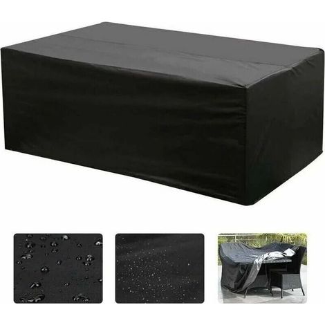 Housse de protection rectangulaire pour mobilier de jardin Oxford (213 x 132 x 74 cm), protection UV. (1/5)