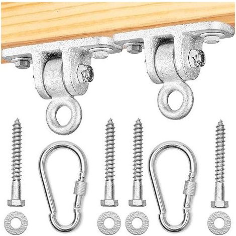Supports pour balanoires - 2 supports robustes avec mousquetons verrouillables pour porche, terrasse, aire de jeux - Quincaillerie et accessoires intérieurs/extérieurs (1/5)