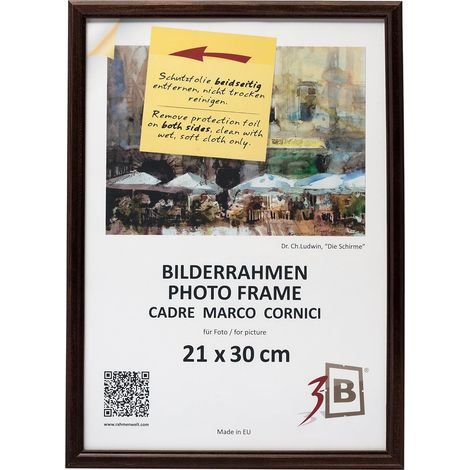 Cornice Legno Foto A4 21x30 cm Elegante Appesa Marrone Scuro (1/4)