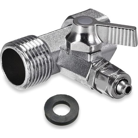 Vanne D'arrêt Adaptateur En T 3/8 X 3/8 X 1/4 Raccord Adaptateur D'eau Répartiteur De Robinet De Jardin Raccord Robinet Tuyau Avec Tapis En Caoutchouc Pour Raccordement Double (1/5)