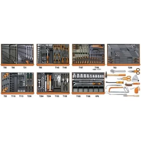Beta 5908VG/2T Assortimento utensili per autoriparazione in termoformati 212 Pz. (1/5)