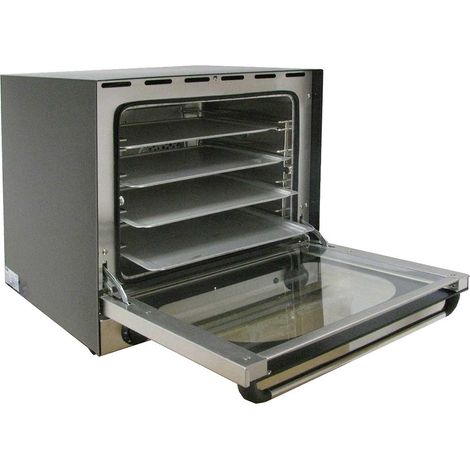 Horno de Convección Eléctrico Sobremesa Profesional con Doble Ventilador 50-300°C - Temporizador 0-120 minutos - 4 Bandejas - Horno Comercial Pizza Panaderías, Hoteles, Cocinas, Cafés, Restaurantes