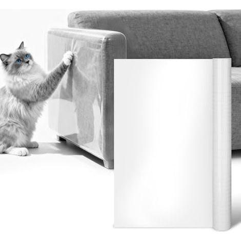 Film Anti-griffures Autocollant pour Chat 4,1 m x 42 cm, Protection Murale, Film Anti-griffures pour Chat, découpe Flexible, Protection canapé (1/5)