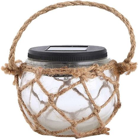 Lampe suspendue en corde de verre à lumière solaire à LED pour décoration de cour de jardin à l'extérieur (1/5)