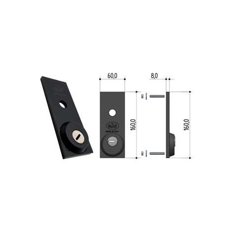 PLACCA ESTERNA DI SICUREZZA 0478- per B561/W561 sporg. mm.12 (0478.0030.W000) - 1 pezzi PREFER