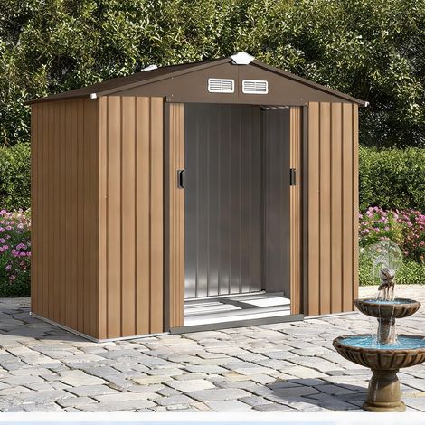 Abri de jardin giallo en acciaio 213 x 130 x 185 cm (1/5)