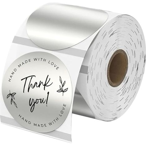 Lot de 400 étiquettes thermiques argentées 50mm, Étiquettes thermiques rondes autocollantes, pour Logo DIY Code QR, Étiquettes D'adresse, nominatives