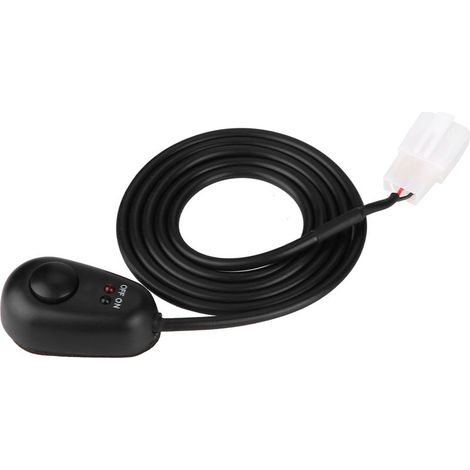 1 interrupteur poussoir, forme goutte d'eau, voyants LED rouge/vert, 12 V, queue de cochon 3 broches, 2,5 pieds, pour feux antibrouillard et barres lumineuses (1/5)