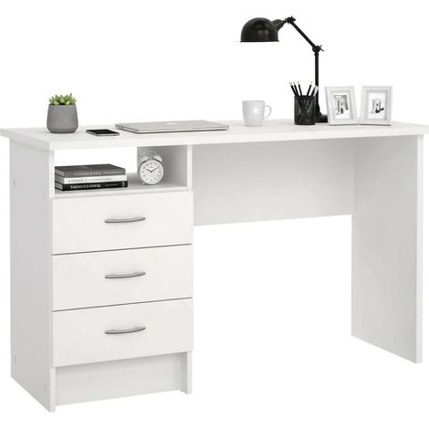 Scrivania Andre, 3 Cassetti, Materiale Struttura in Legno Nobilitato, 48.1x120.1x72.6h cm Bianco
