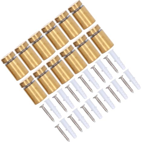 Set mit 12 Edelstahl-Schraubabstandshaltern 12x20mm für Werbewandmontage (1/5)