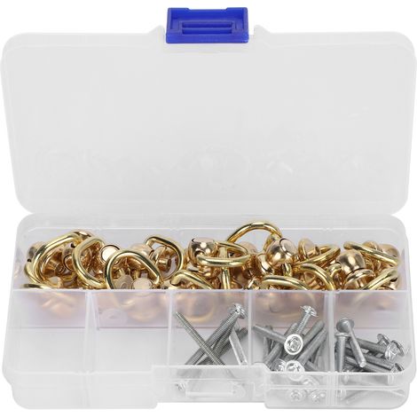 Boutons à rivets cloutés pour tétines avec anneau en D, accessoires de quincaillerie pour loisirs créatifs et bricolage