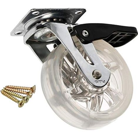 KOTARBAU Roue de meuble transparente Ø 75 mm avec frein pour tous les types de sols (1/5)