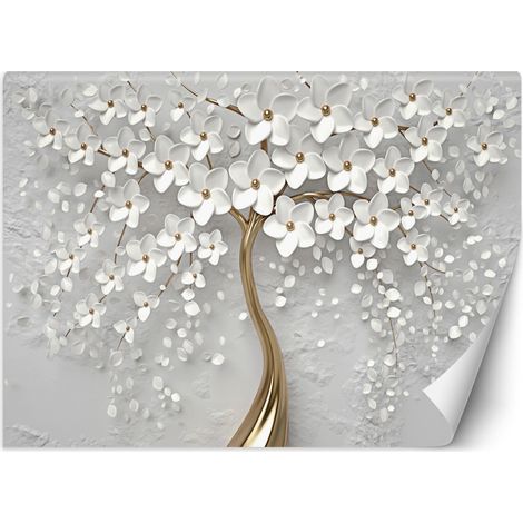 Papier peint arbre à fleurs abstraites - 250 x 175 cm (1/4)