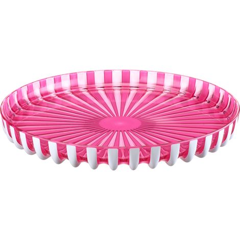Vassoio tondo Pin Up Ø31 cm colore rosa/bianco