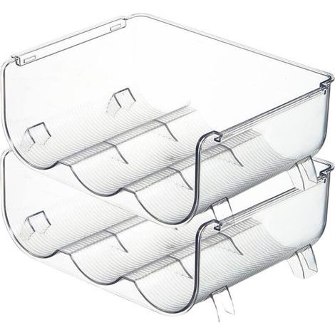 Organisateur de Stockage de Bouteille d'eau 2 Pack Pack de Cuisine empilable de Cuisine et d'organisation Porte-Bouteille en Plastique Porte-Bouteille pour Armoire, 3 Bouteilles (1/4)