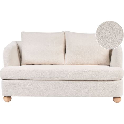 Sofa 2-Sitzer RATTVIK Bouclé Cremeweiß