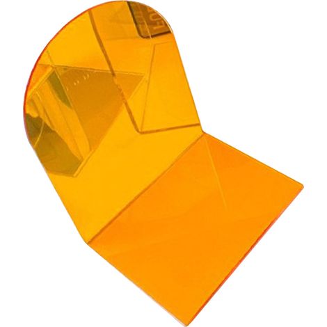 Paar robuste, transparente, orangefarbene Acryl-Buchstützen mit Anti-Rutsch-Funktion für den Schülerschreibtisch – L-förmige Schreibtischdekoration (1/5)