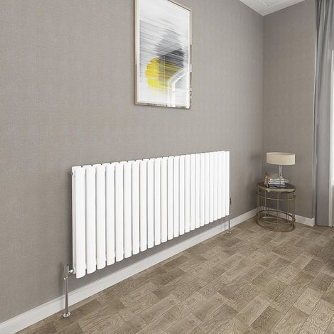 600x1416mm White Double Oval Column Radiator Horizontal Modern Central Heating Radiators