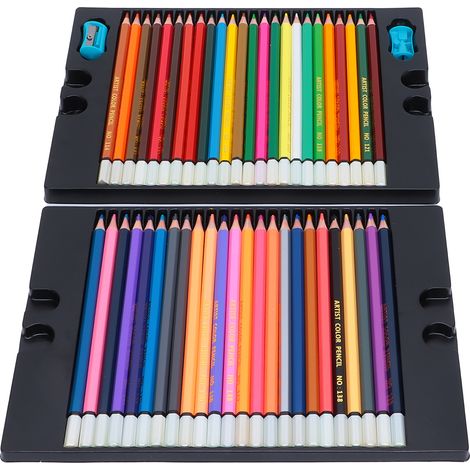Color Pencil Set Wood Soft Core Hexagonal Oil Pastels Pencils with Boxes For Adult Children Painting Sketching48 Colors Pencils (1/5)