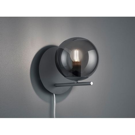 Wandleuchte Kugel Rauchglas Anthrazit 1xE14 Pure Trio Lighting (1/5)
