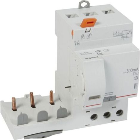 Bloc différentiel adaptable à vis DX³ pour disjoncteur 1 module par pôle - 3P 400V - 63A - typeAC 300mA - LEGRAND