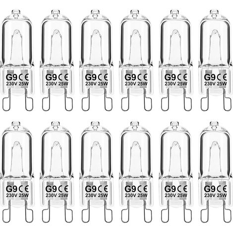 Lot de 12 Ampoule G9 Halogène 25W Dimmable Chaud Four Plafonnier (1/5)
