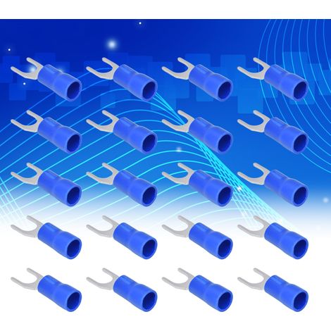 50 SV5.5-6 Connecteur de câble de dérivation isolé bleu, connecteur de câble en U, borne à sertir, calibre 12-10 AWG (1/5)