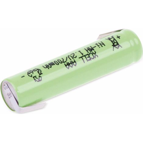 XCELL Batterie NiMH, cellule industrielle, micro, pattes de soudure en Z, 43x10mm, 1,2V/700mAh