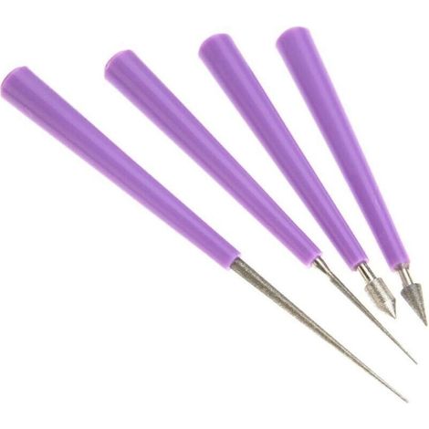 4pcs Diamant Incliné Perle Alésoir Perlage Trou Agrandisseur Outil (1/3)