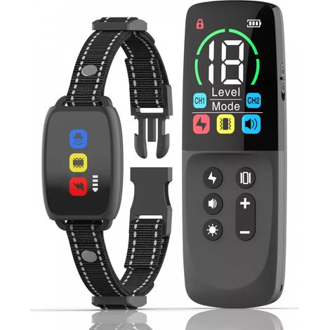 1 Collier de dressage, télécommande 800m, son vibration choc, 3 chiens, extérieur (1/5)